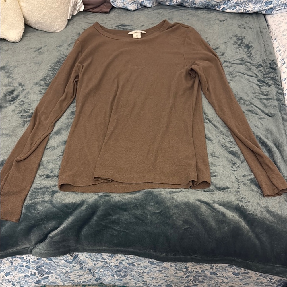 Women's Brown Long Sleeve Top